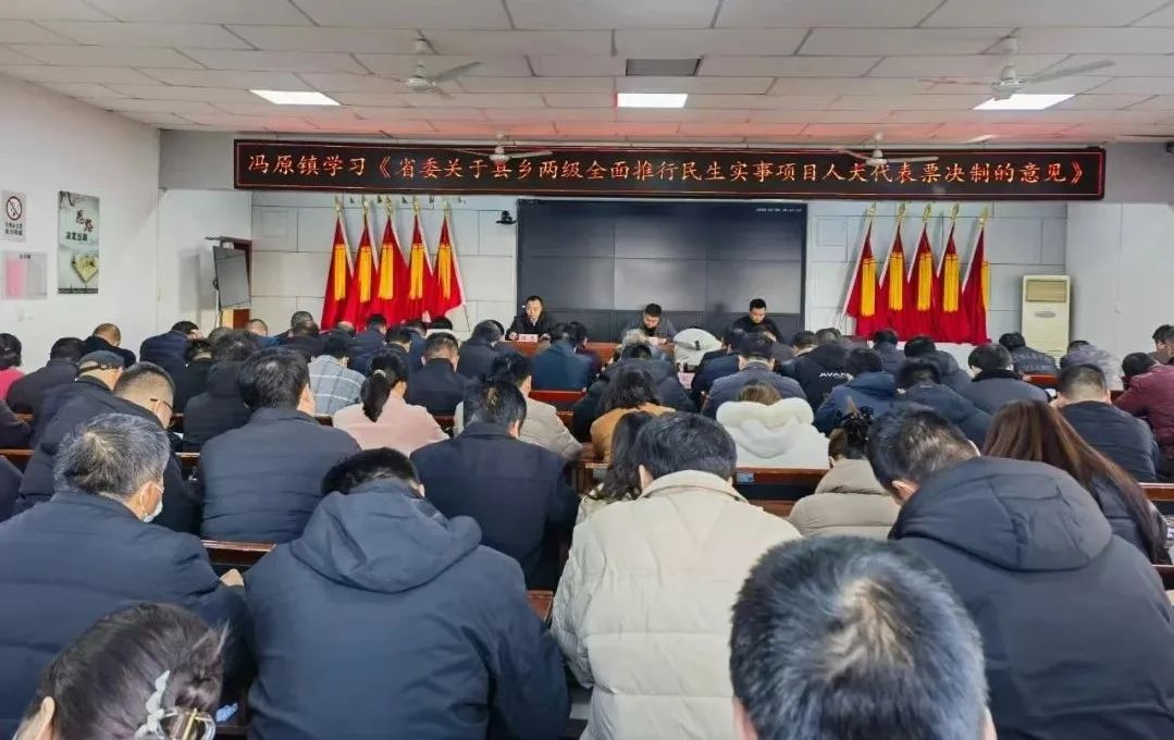 冯原镇召开《省委关于县乡两级全面推行民生实事项目人大代表票决制的意见》专题学习会